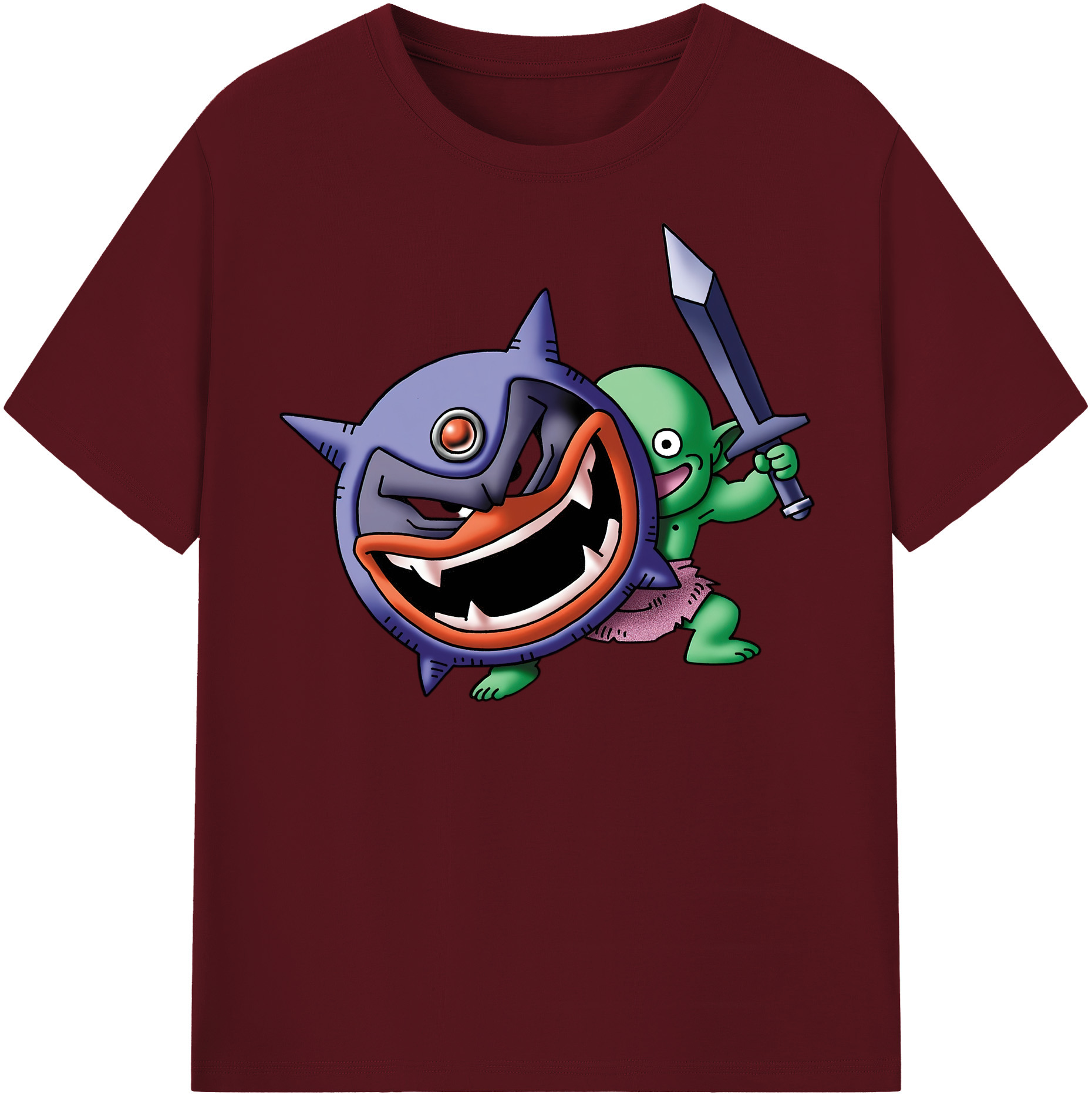 （画像用） ドラゴンクエスト Doragon Kuesuto Dragon Quest 綿100％半袖Tシャツ（フロントプリント）